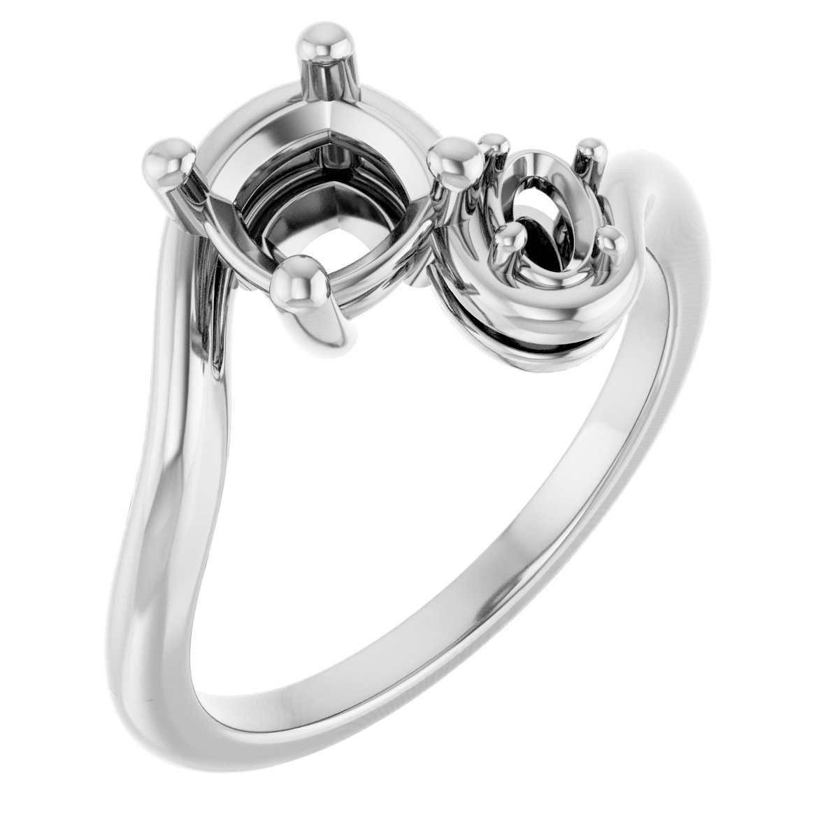 Two-Stone Bypass Engagement Ring