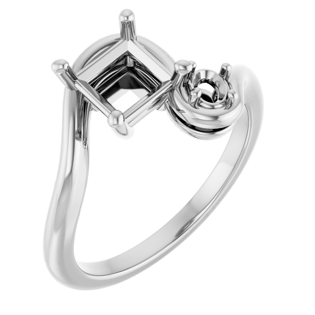 Two-Stone Bypass Engagement Ring