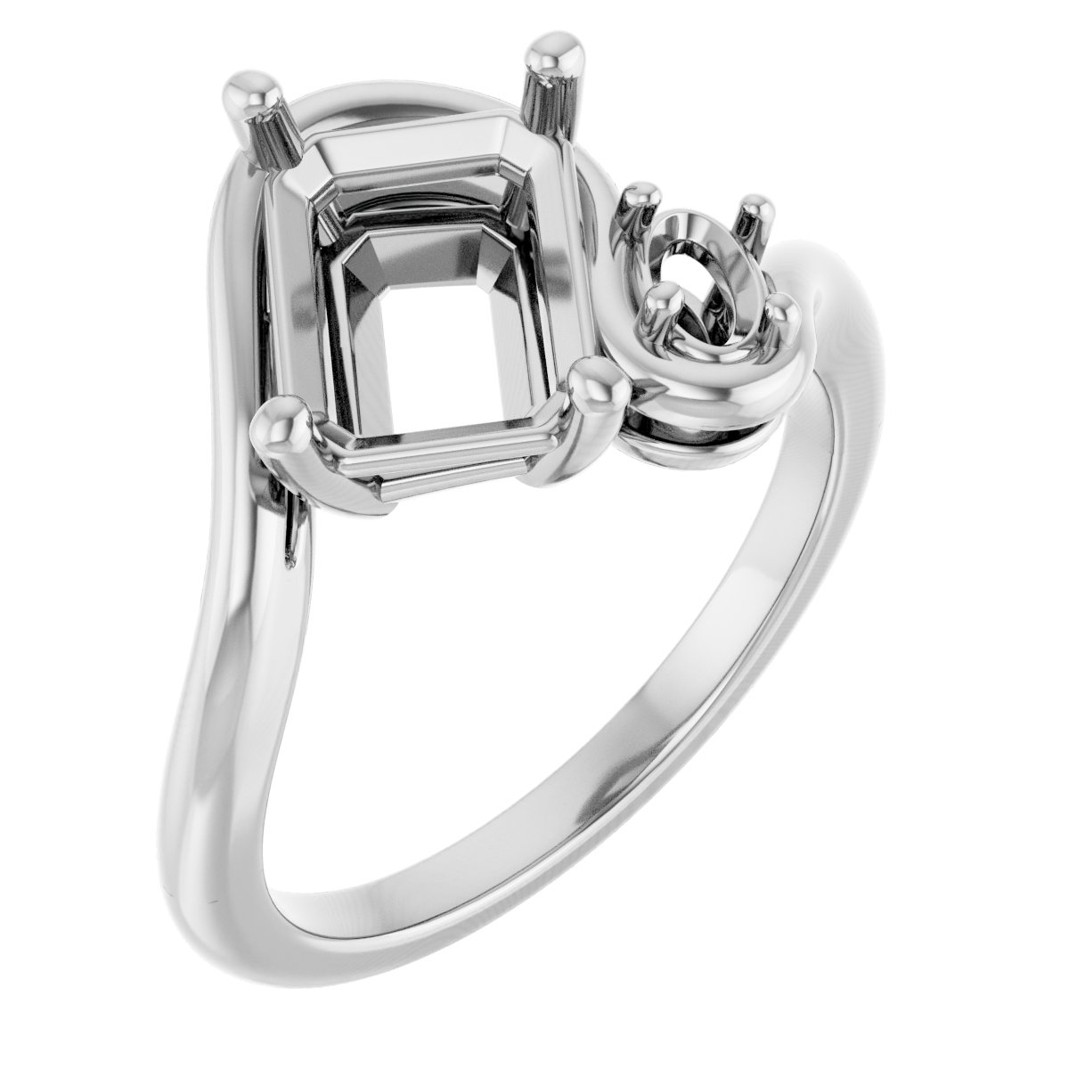 Two-Stone Bypass Engagement Ring