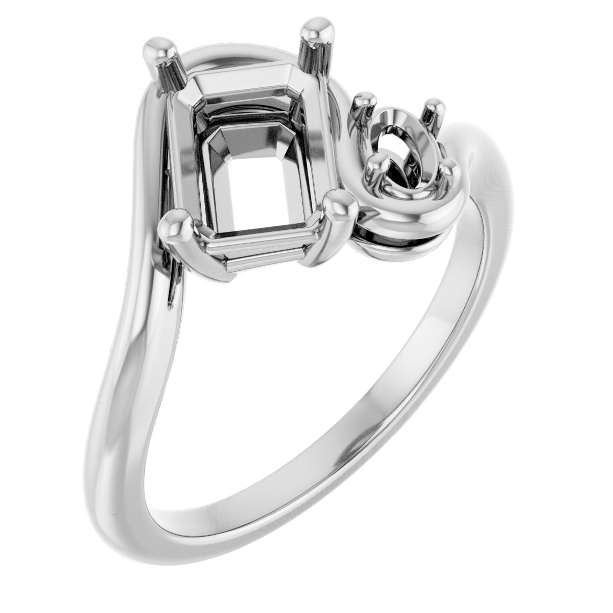 Two-Stone Bypass Engagement Ring