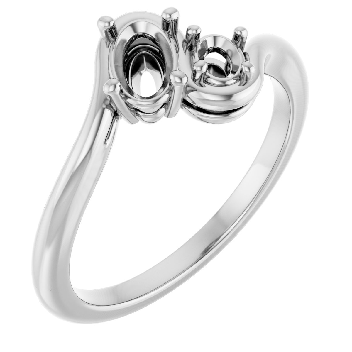 Two-Stone Bypass Engagement Ring