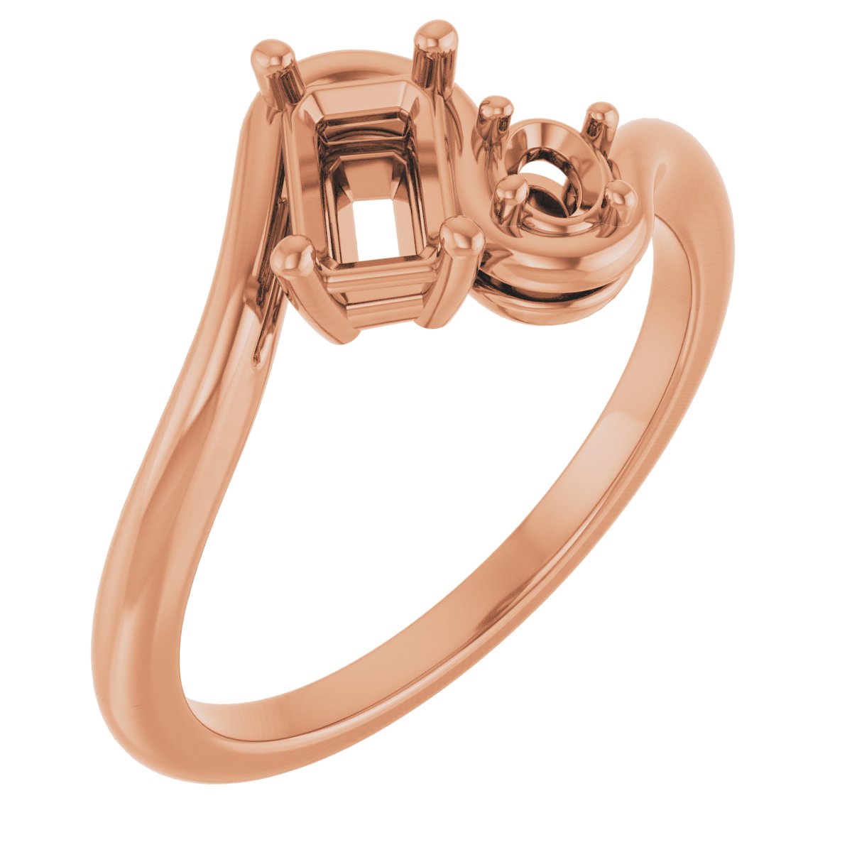Two-Stone Bypass Engagement Ring