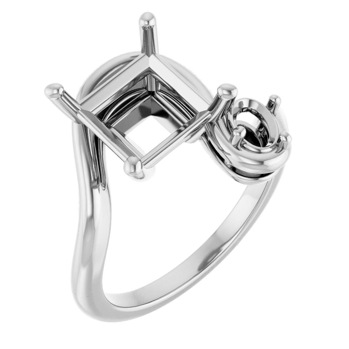 Two-Stone Bypass Engagement Ring