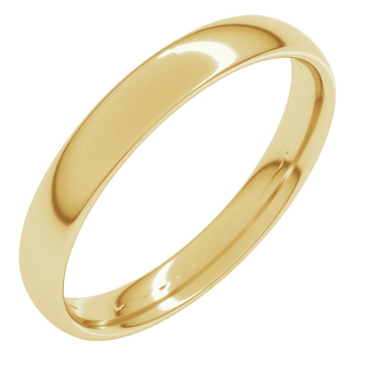 10K Yellow 3.5 mm Comfort-Fit Lightweight European-Style Band Size 4