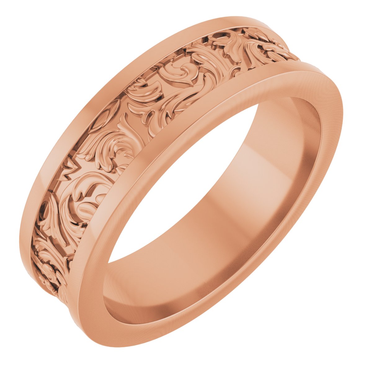 Sculptural Flat Band with Bead Blast Finish