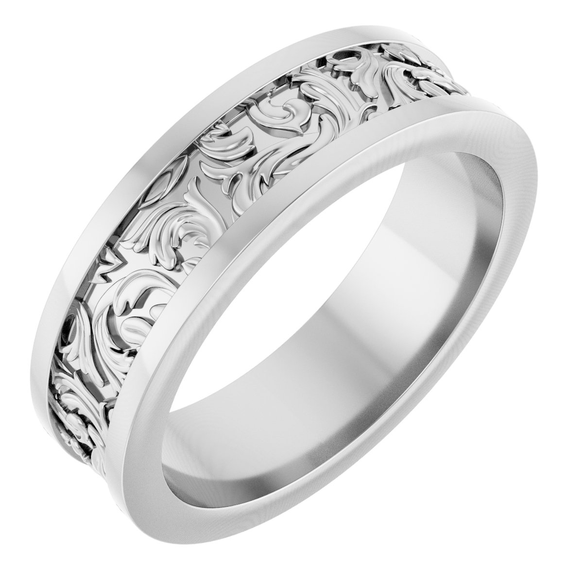 Sculptural Flat Band with Bead Blast Finish