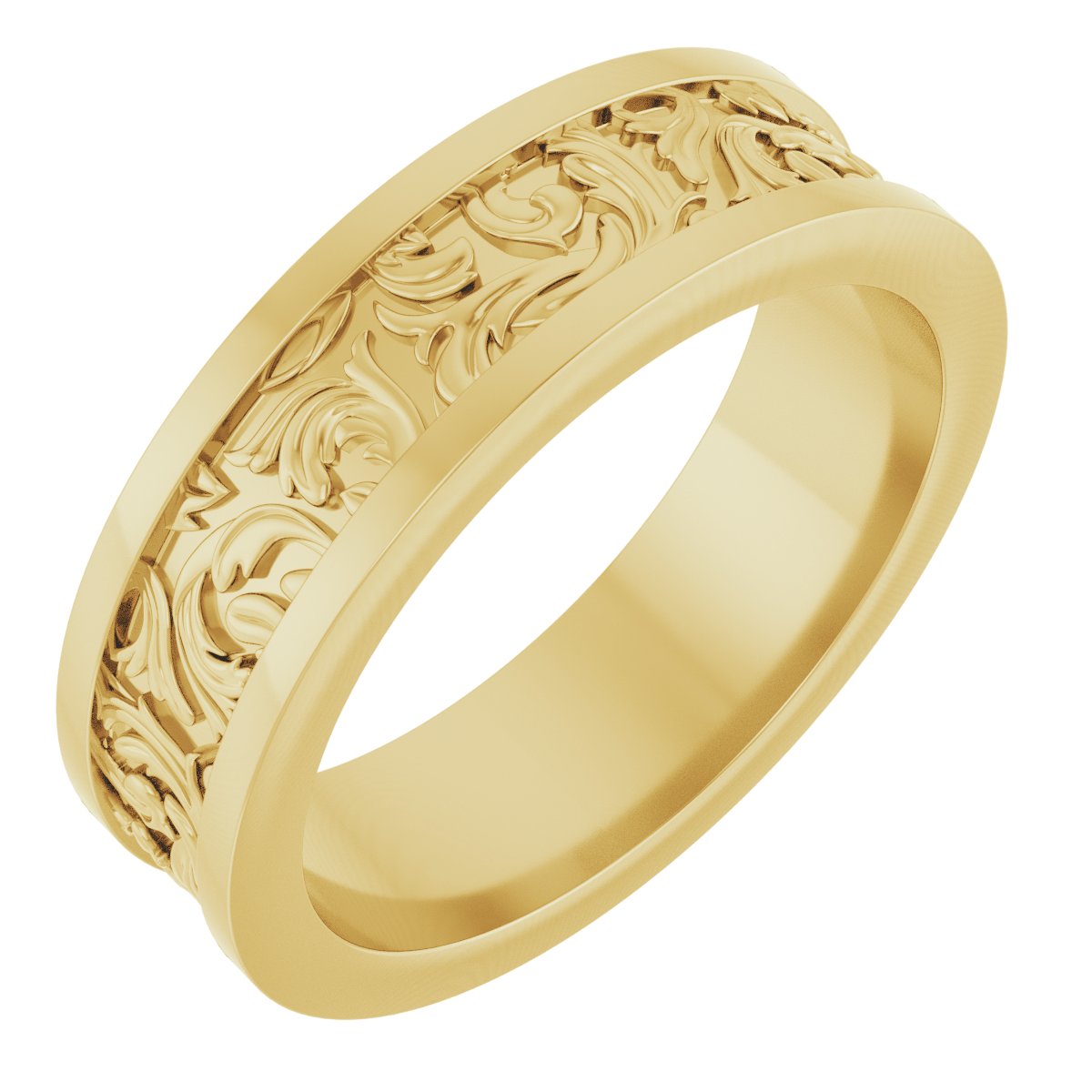 Sculptural Flat Band with Bead Blast Finish