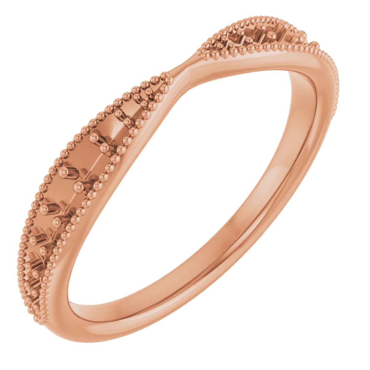 Milgrain Edge Accented Contour Band