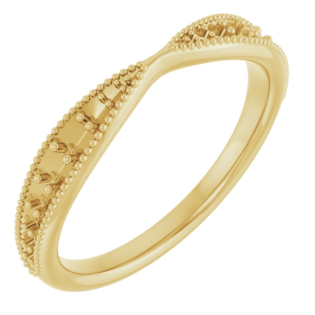 Milgrain Edge Accented Contour Band