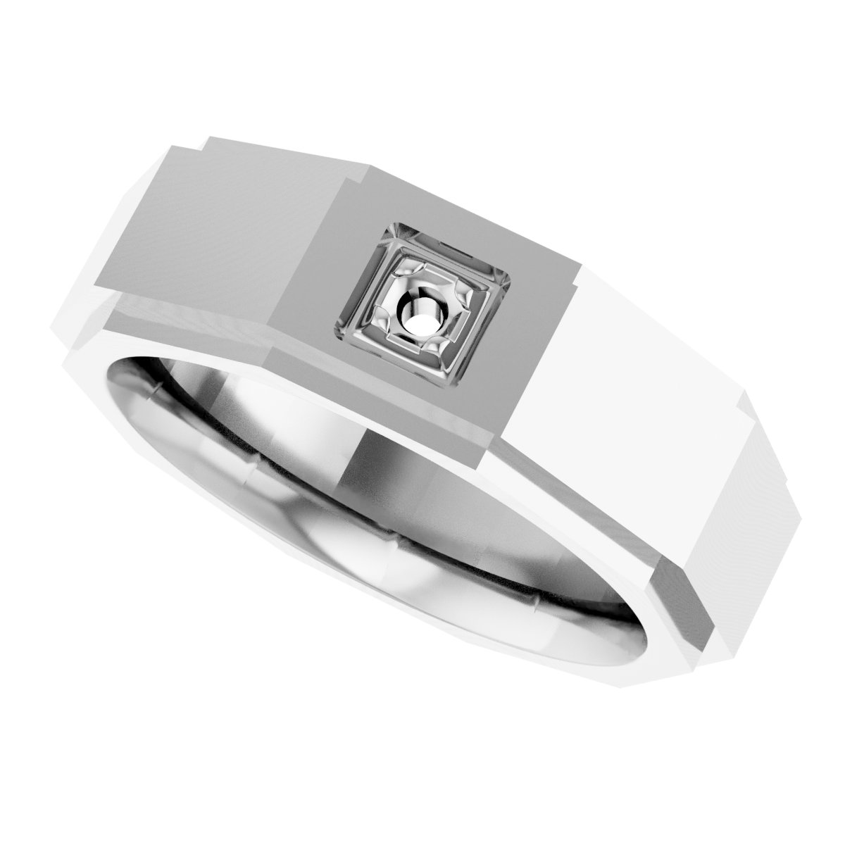 2.5x2.5 mm Square Mens Band Mounting view 5