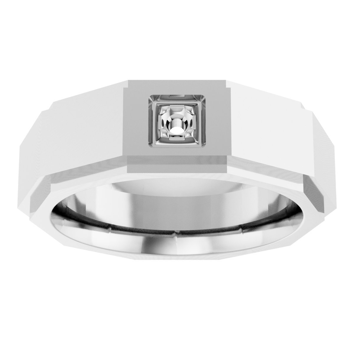 2.5x2.5 mm Square Mens Band Mounting view 3
