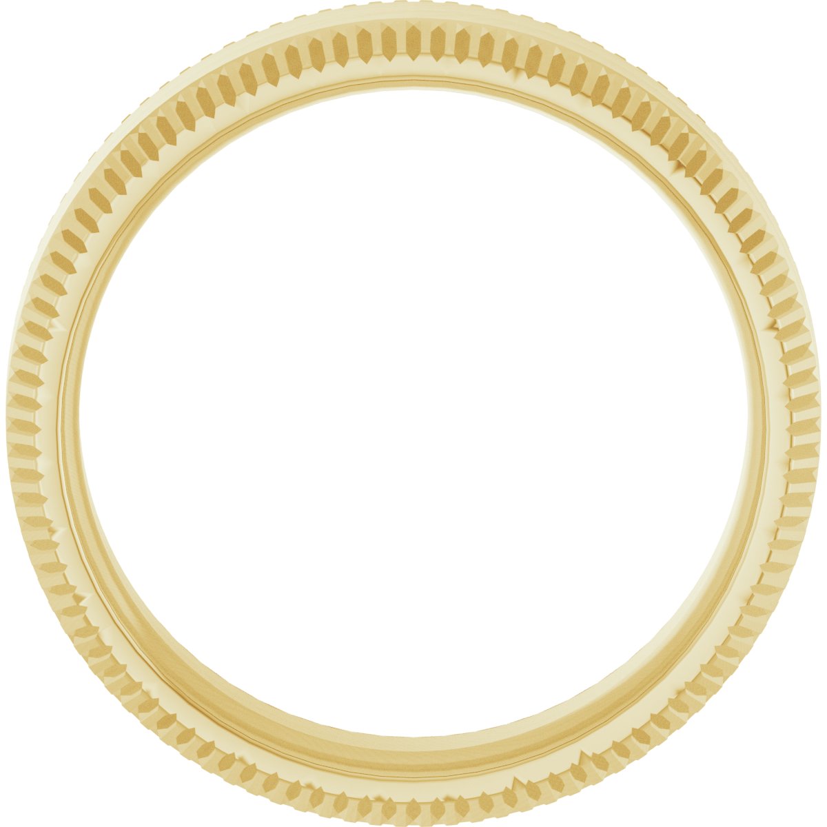 Alternative view of Beveled-Edge Grooved Comfort-Ft Band – 10K Yellow Gold