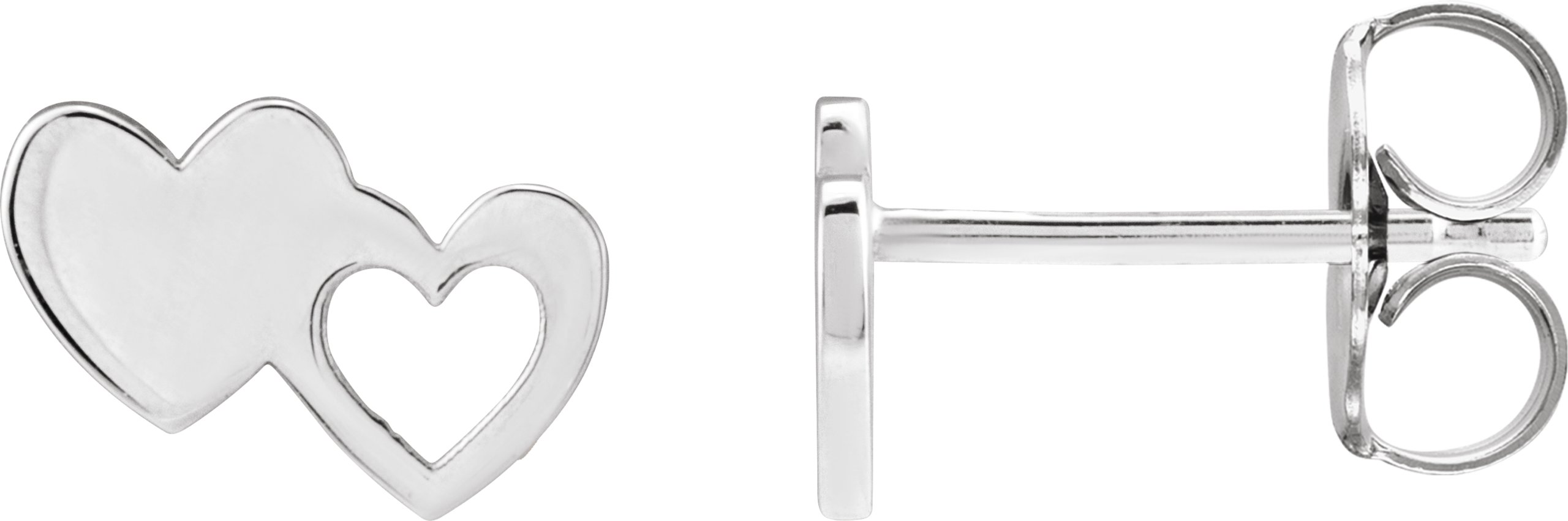 Double Heart Stud Earring