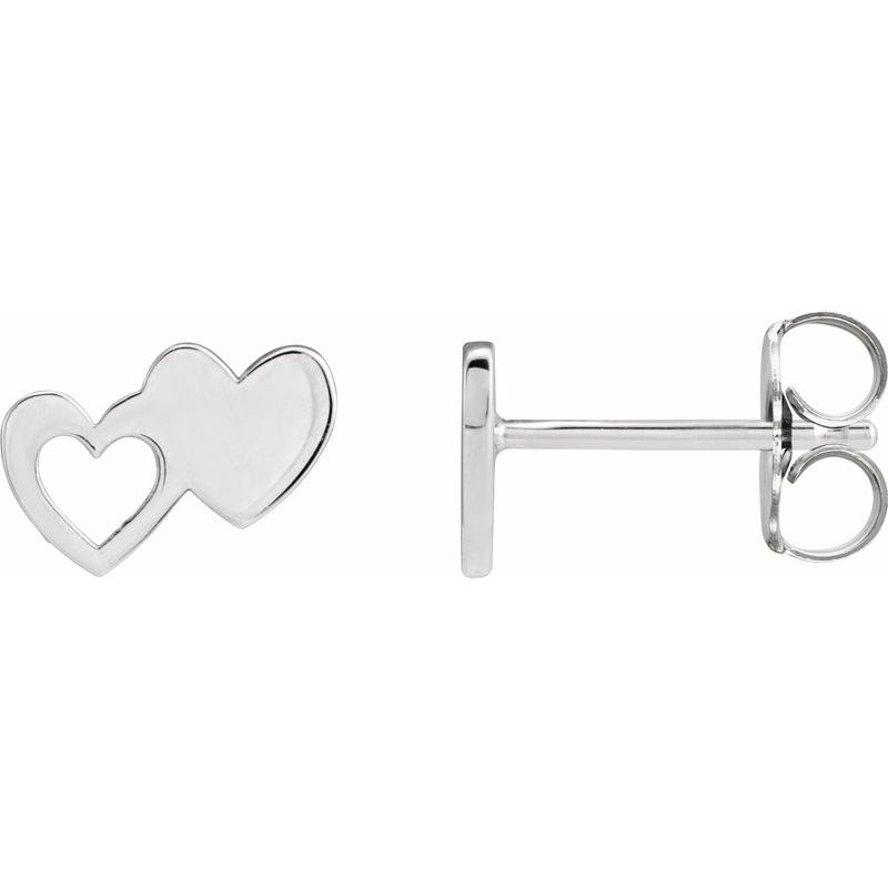 Double Heart Stud Earring