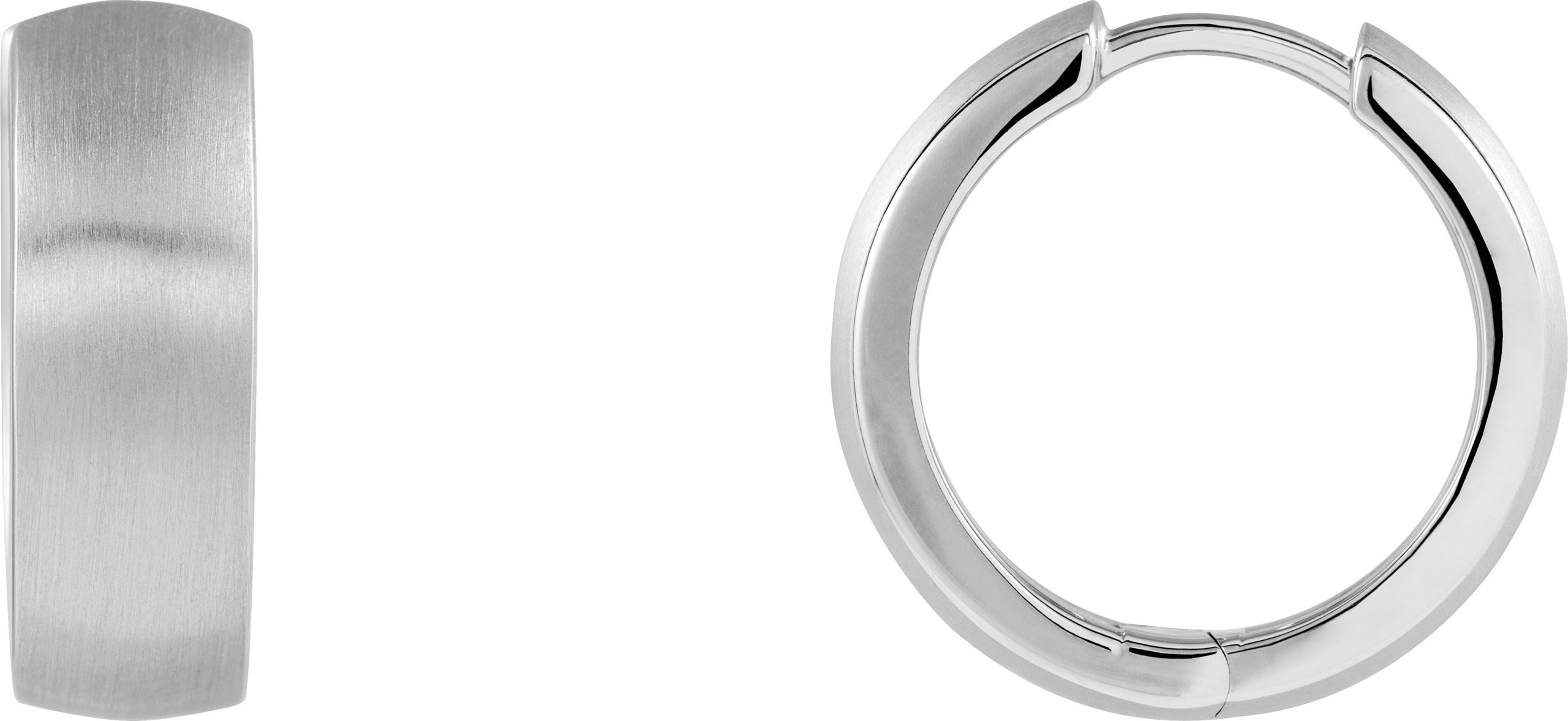 14K White 17.5 mm Hinged Single Hoop Earring