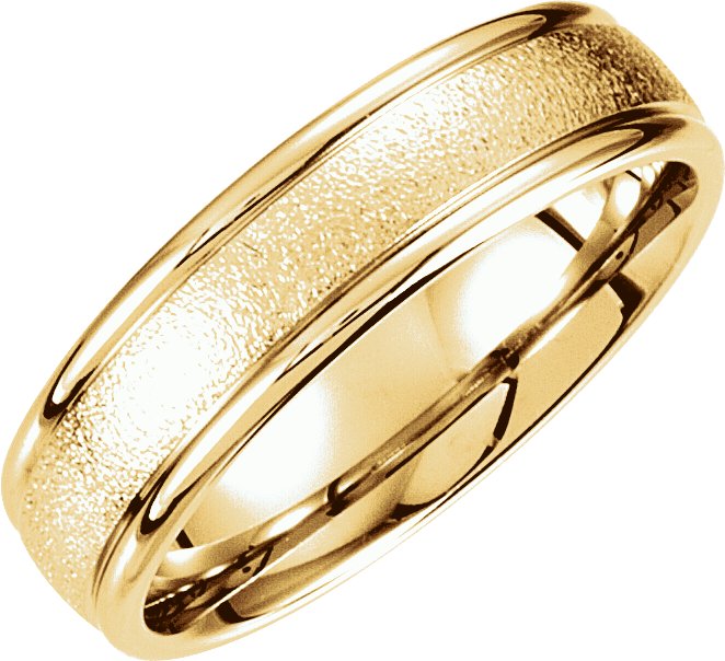 14K Yellow 6 mm Grooved Band with Foil Finish Size 5.5 Ref 5332827