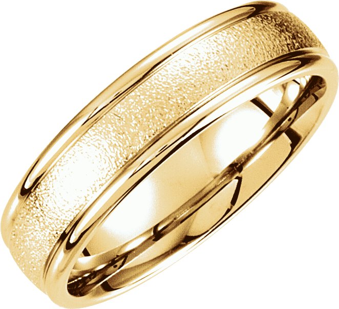 14K Yellow 6 mm Grooved Band with Foil Finish Size 9 Ref 5332902