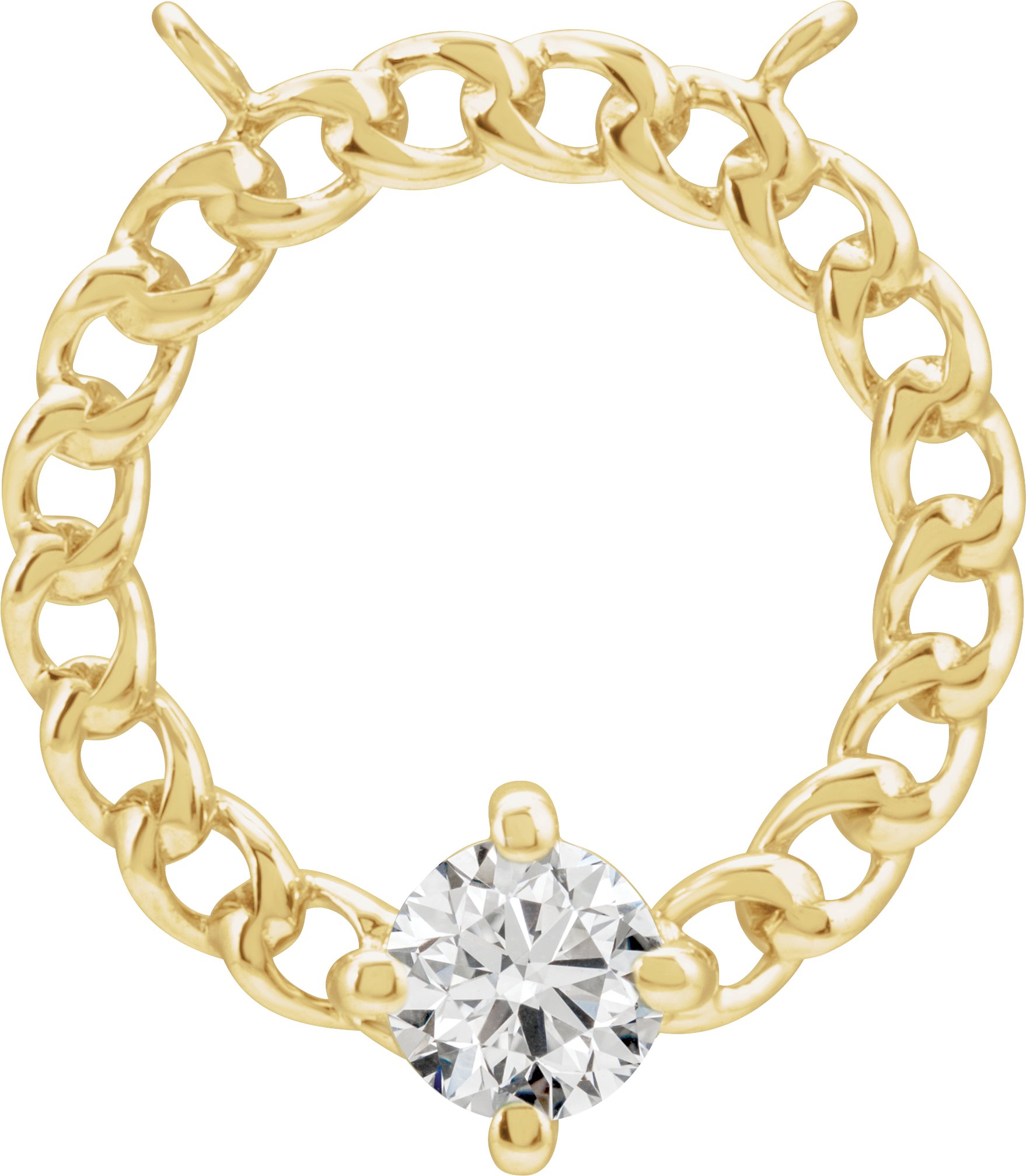 Curb Link Solitaire Necklace Center