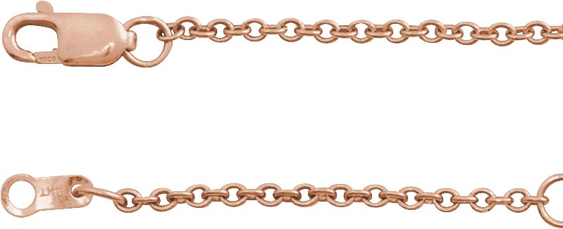 14K Rose 1.5 mm Adjustable Cable 16-18 Chain