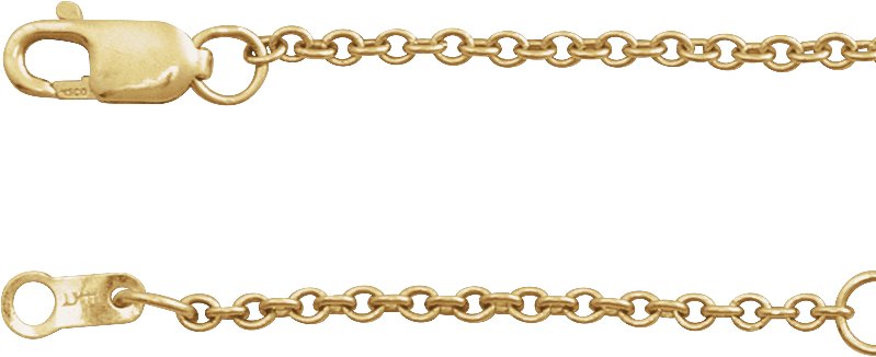 14K Yellow 1.5 mm Adjustable Cable 16-18" Chain