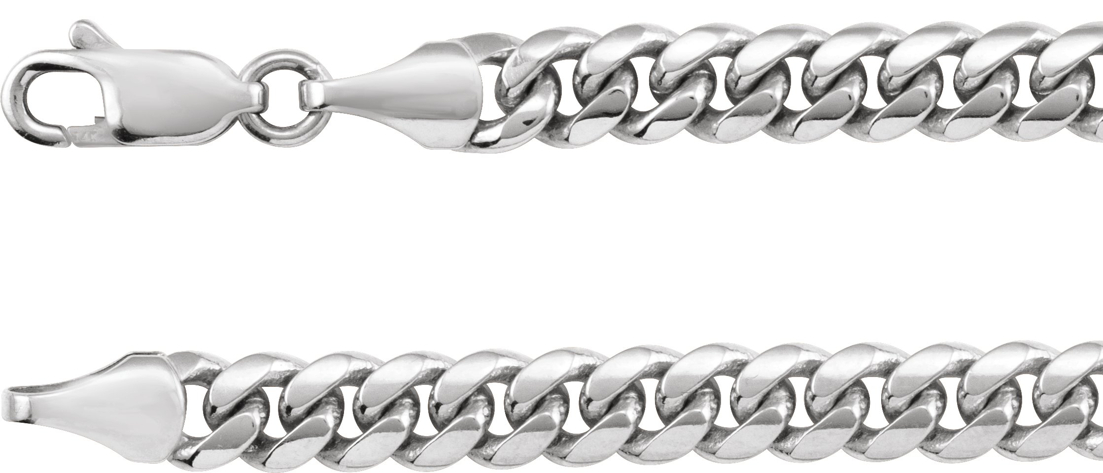 Sterling Silver 5 mm Miami Cuban Curb 8 Chain