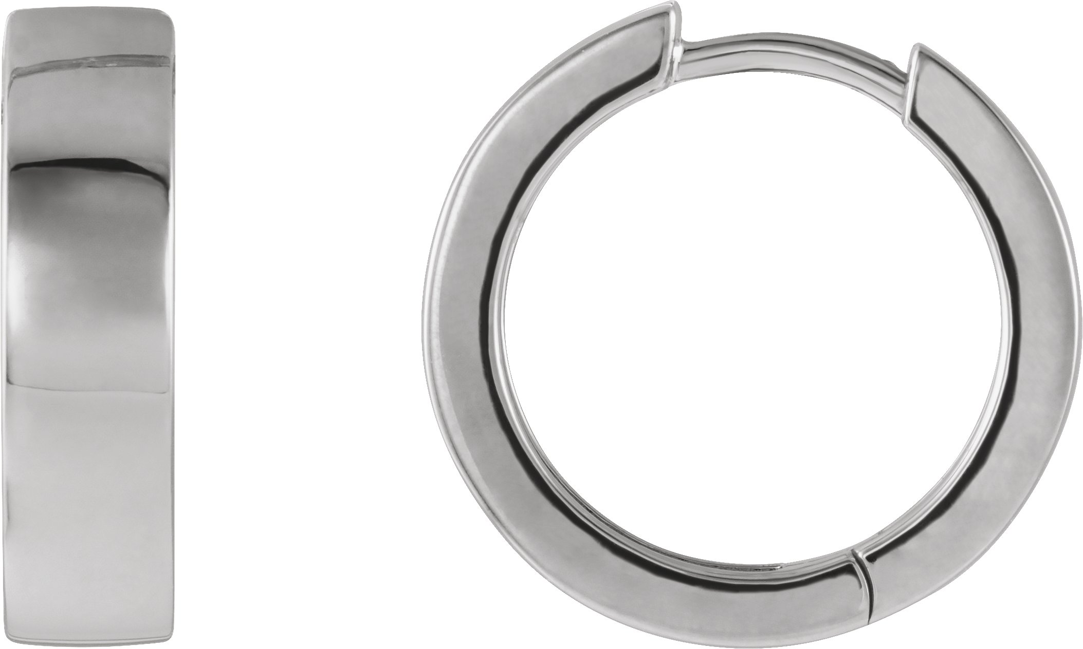 Platinum Hinged 16.5 mm Hoop Earrings