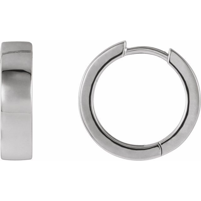 Sterling Silver Hinged 16.5 mm Hoop Earrings