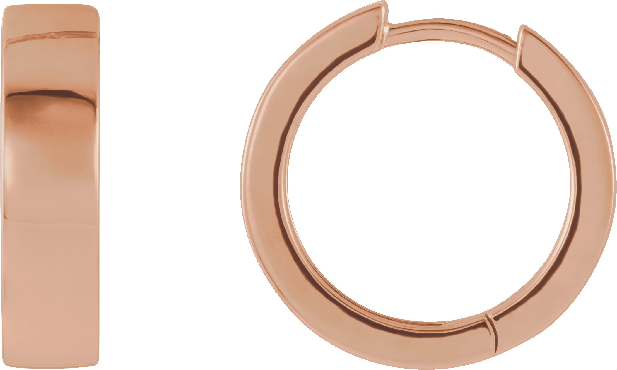 14K Rose Hinged 16.5 mm Hoop Earrings