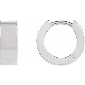 Sterling Silver Hinged 11.5 mm Hoop Earrings