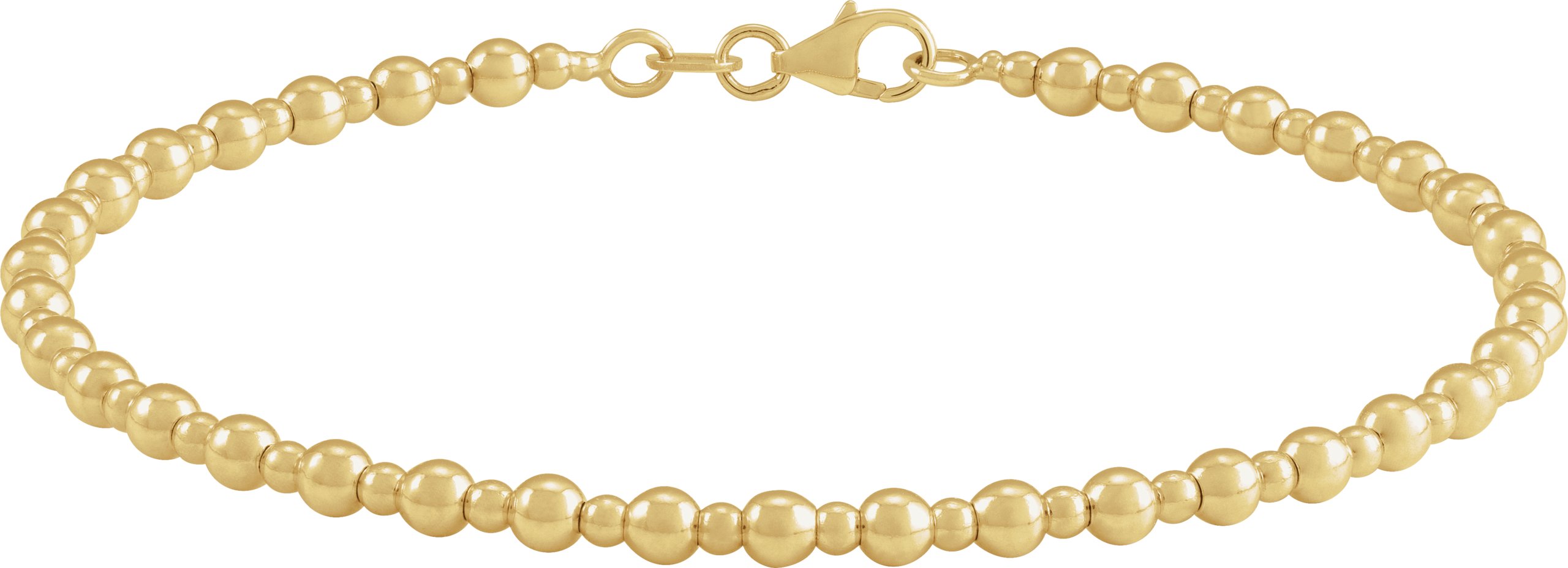 14K Yellow Beaded 7 Bracelet