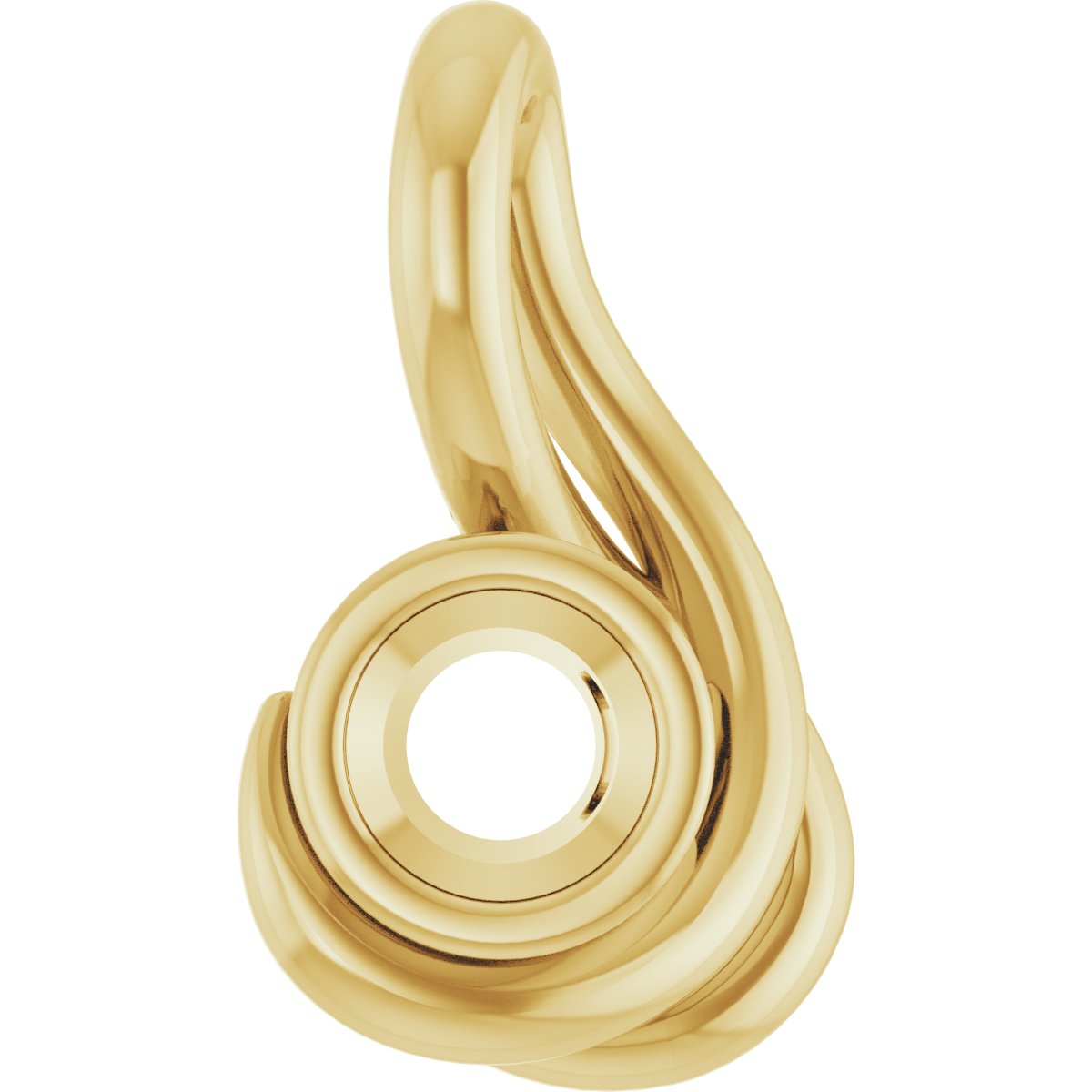Bezel-Set Solitaire Freeform Pendant