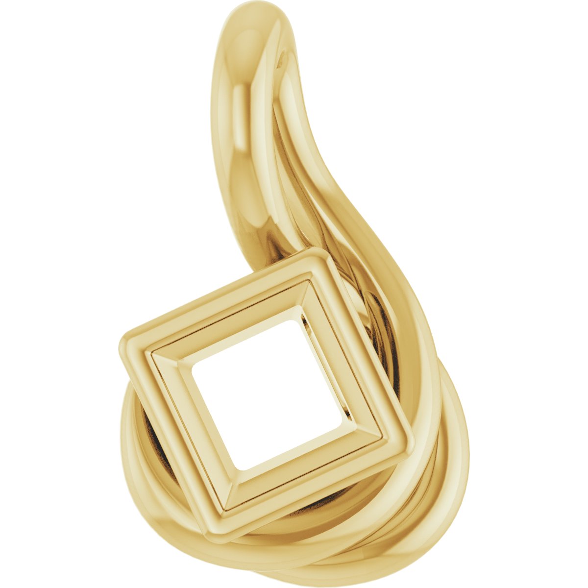 Bezel-Set Solitaire Freeform Pendant