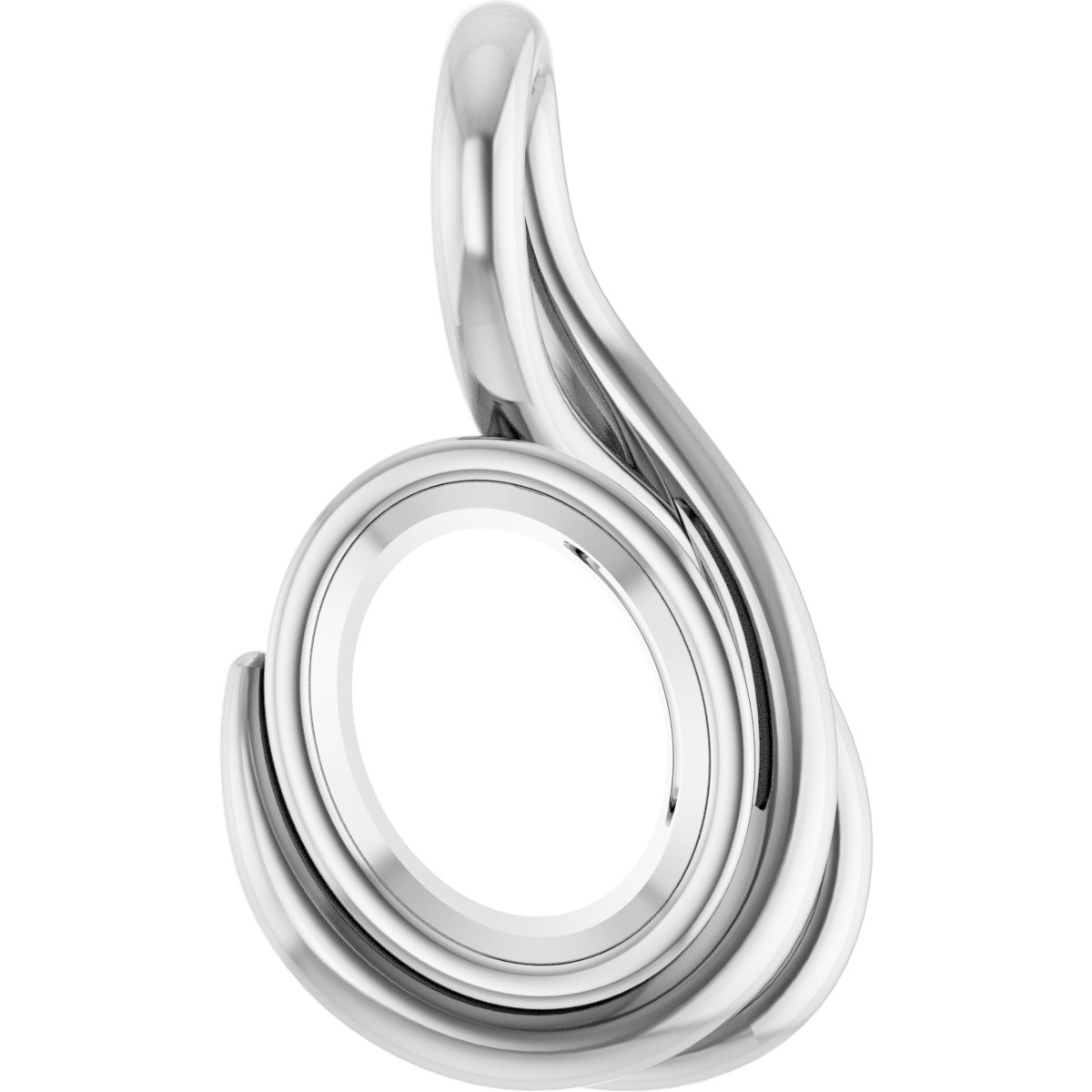 Bezel-Set Solitaire Freeform Pendant