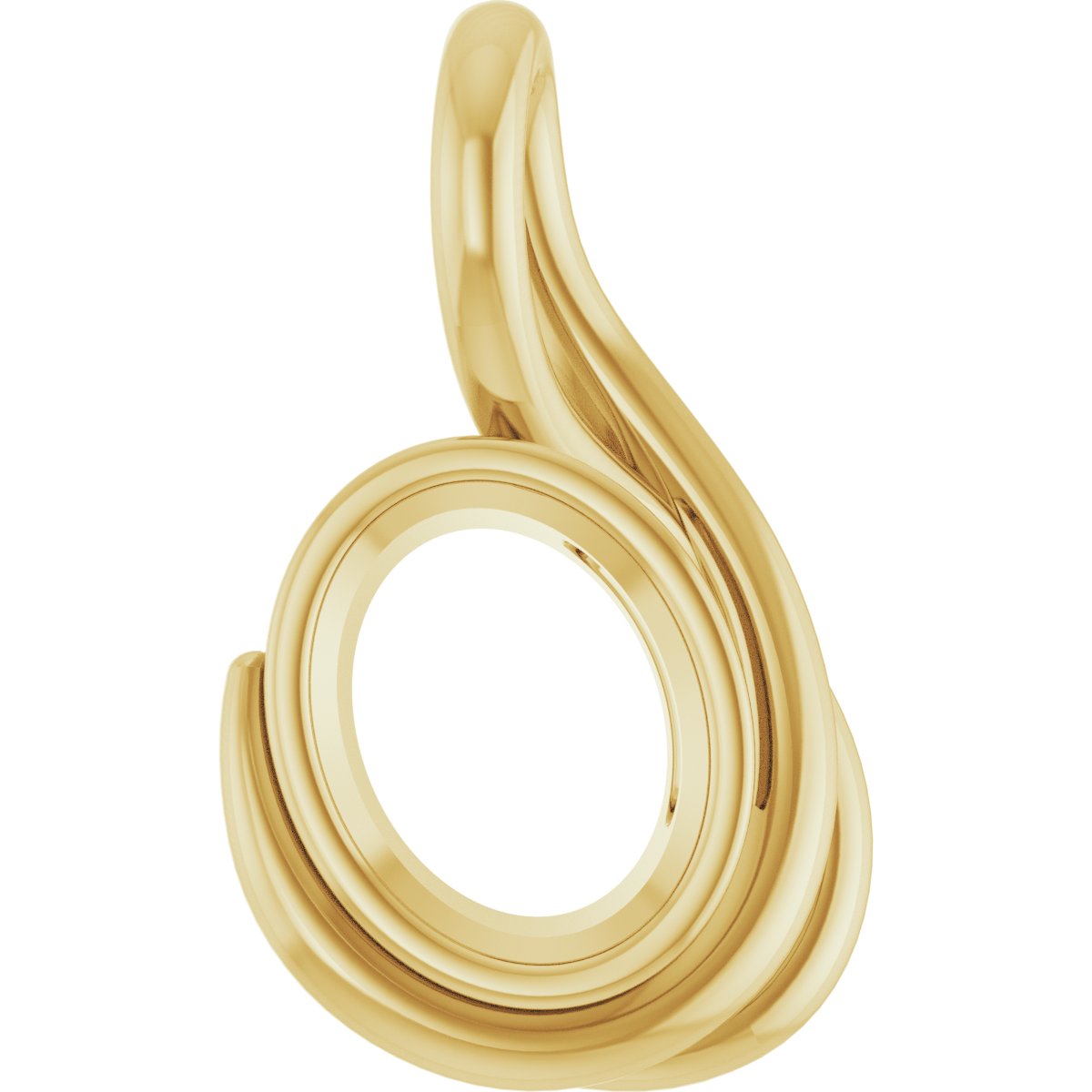 Bezel-Set Solitaire Freeform Pendant