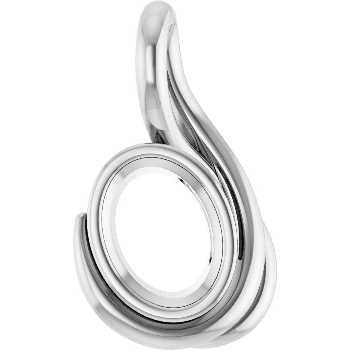 Bezel-Set Solitaire Freeform Pendant