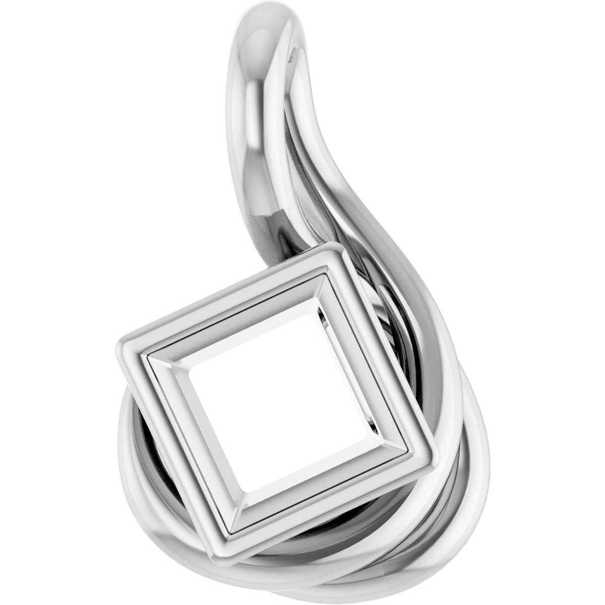 Bezel-Set Solitaire Freeform Pendant