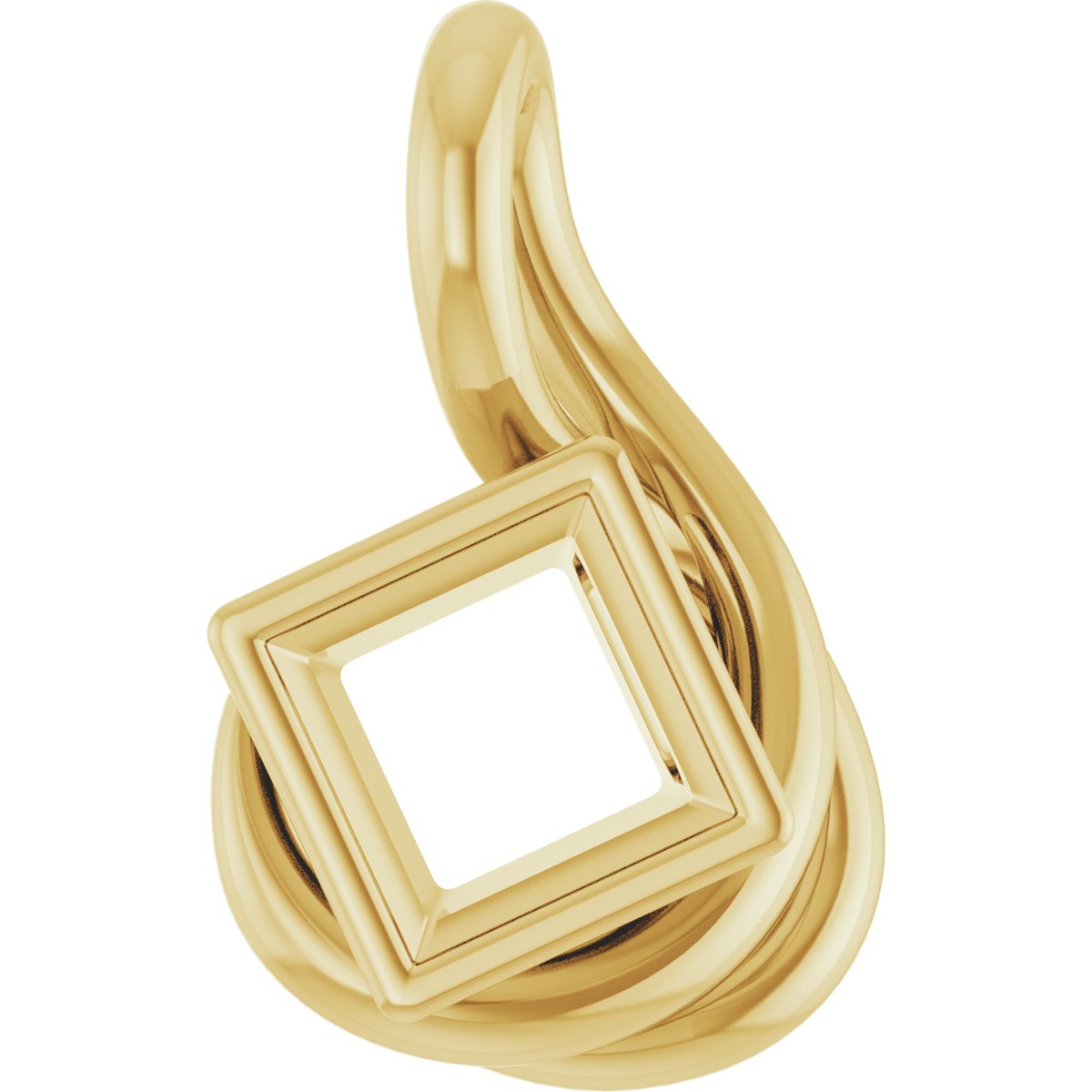 Bezel-Set Solitaire Freeform Pendant