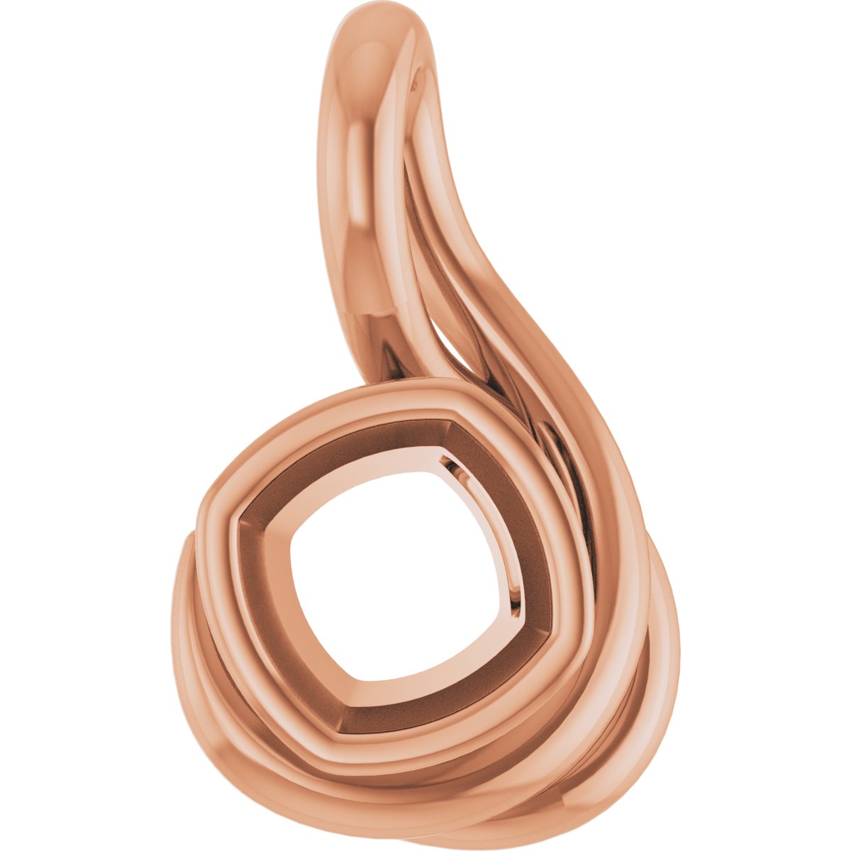 Bezel-Set Solitaire Freeform Pendant