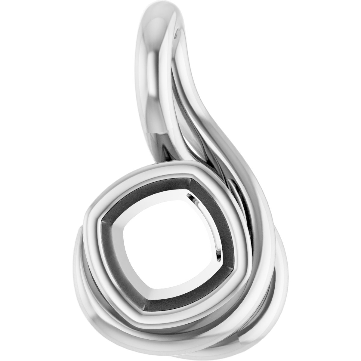 Bezel-Set Solitaire Freeform Pendant