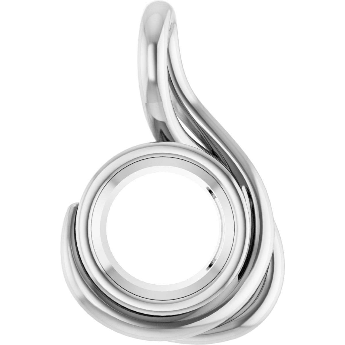 Bezel-Set Solitaire Freeform Pendant