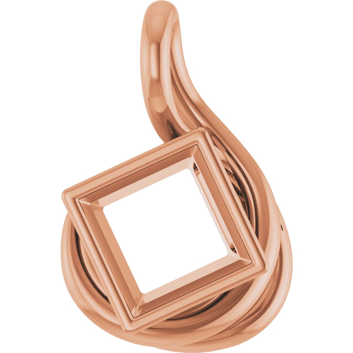 Bezel-Set Solitaire Freeform Pendant