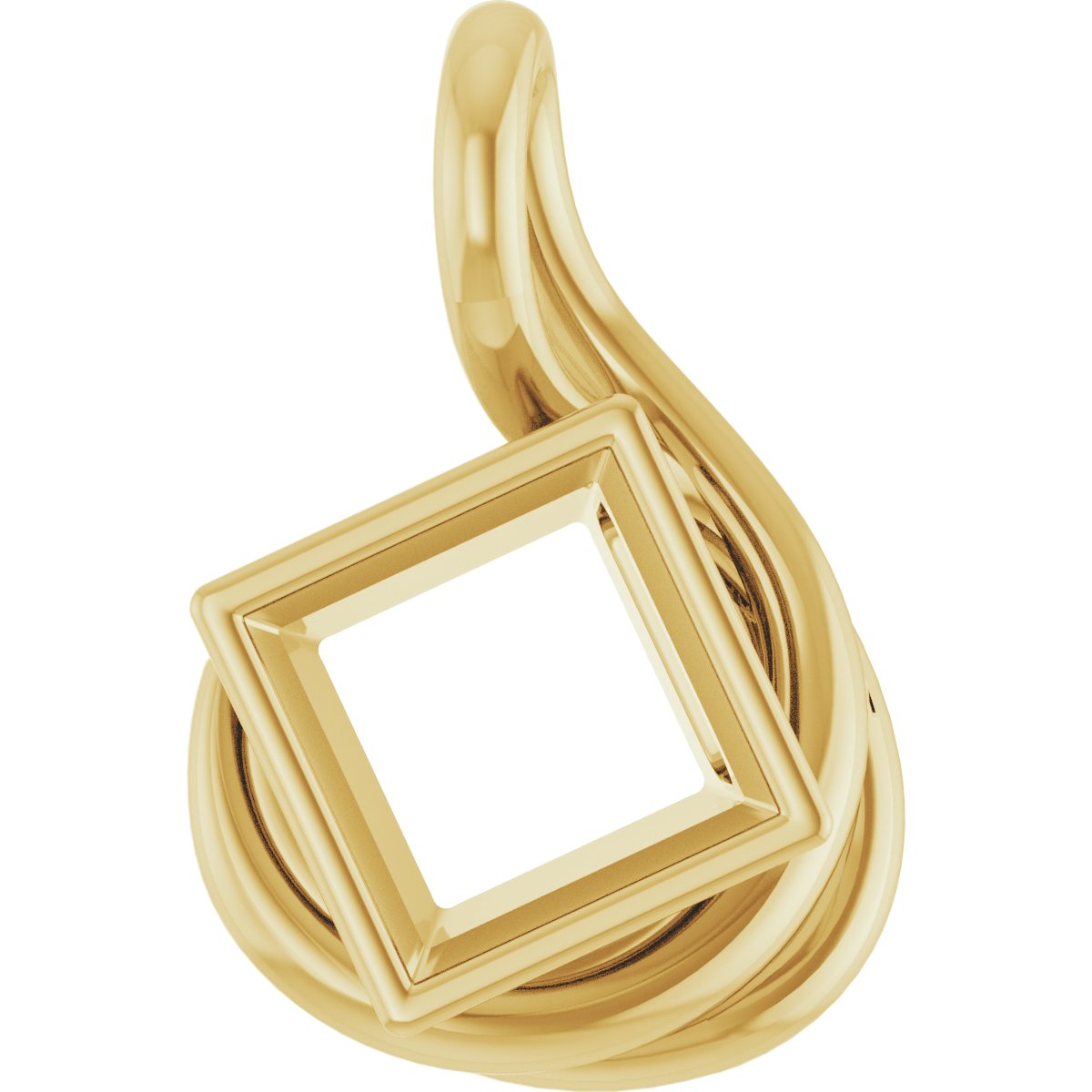Bezel-Set Solitaire Freeform Pendant