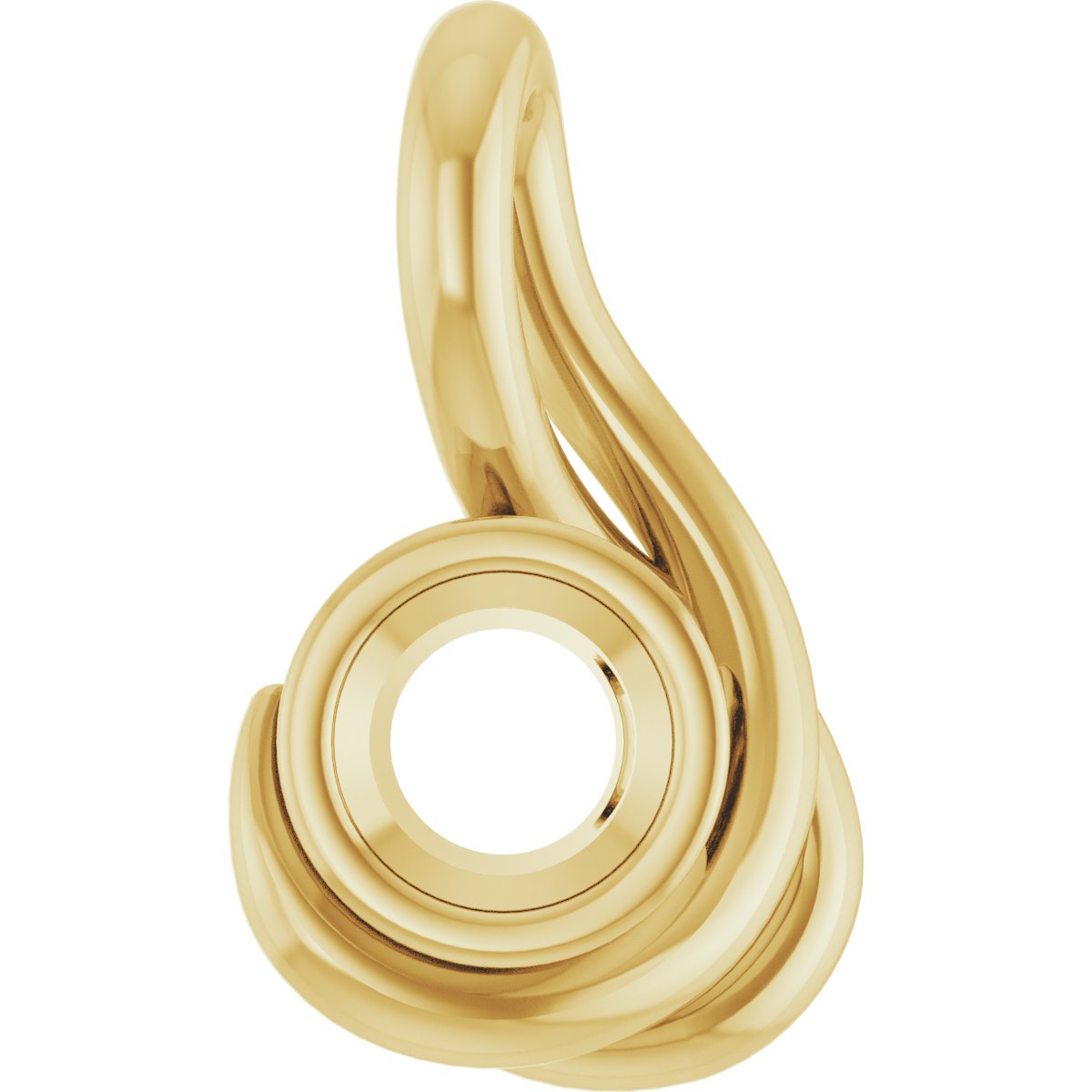Bezel-Set Solitaire Freeform Pendant