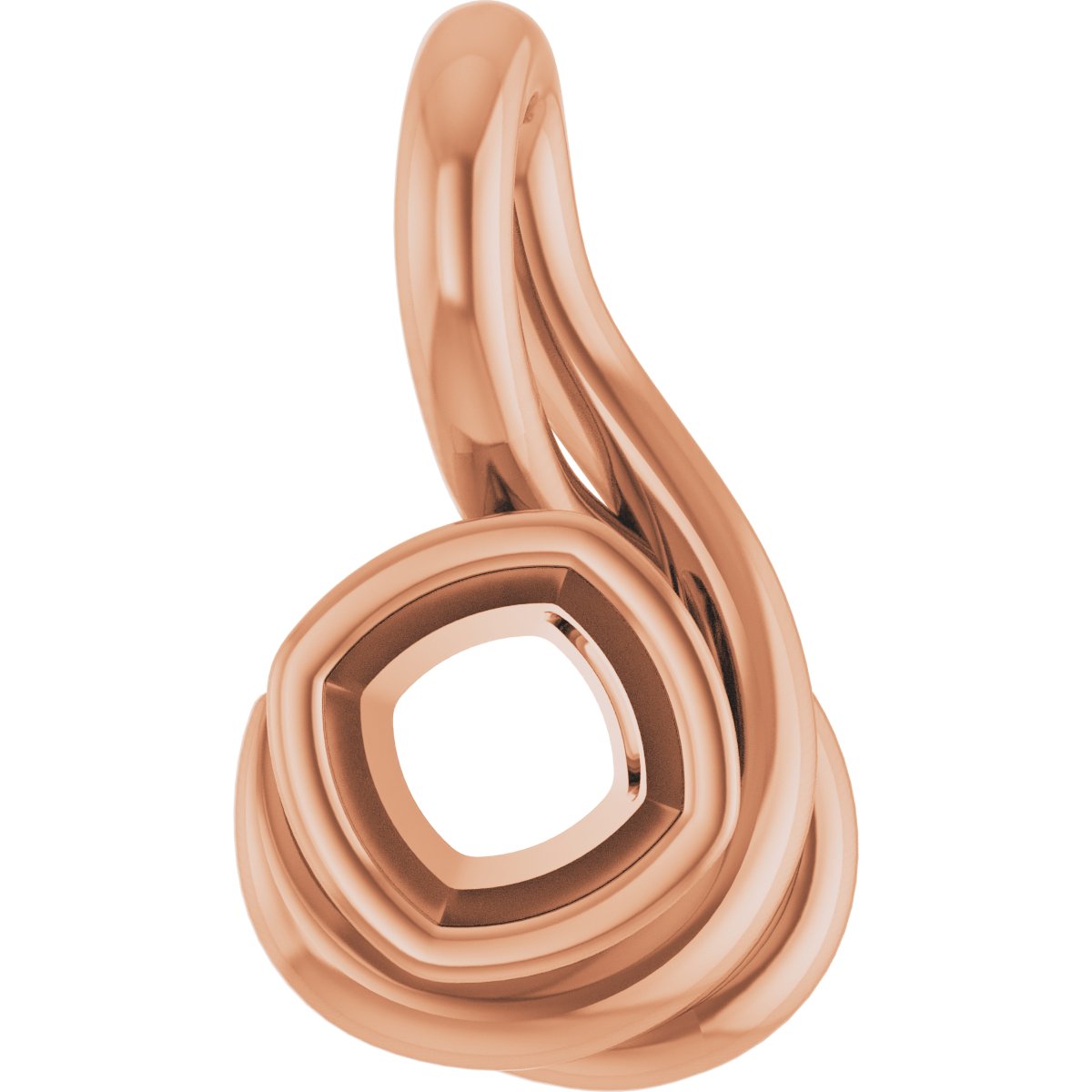 Bezel-Set Solitaire Freeform Pendant