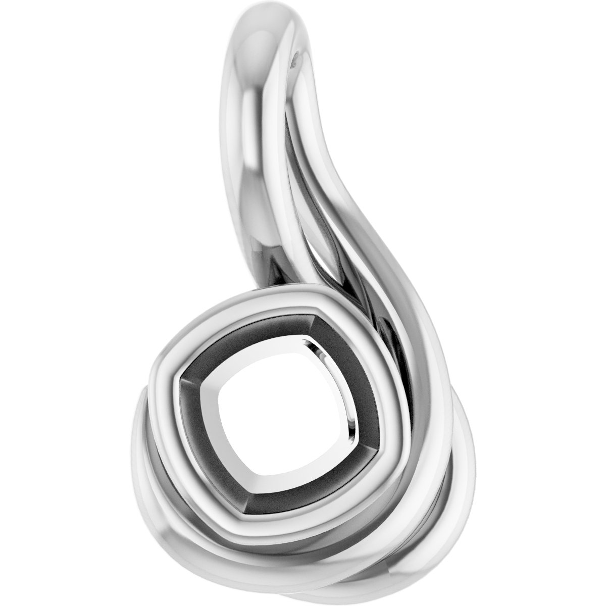 Bezel-Set Solitaire Freeform Pendant