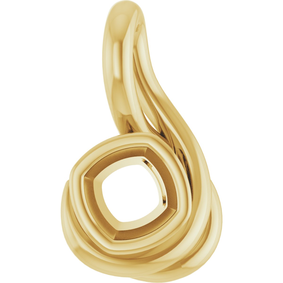 Bezel-Set Solitaire Freeform Pendant