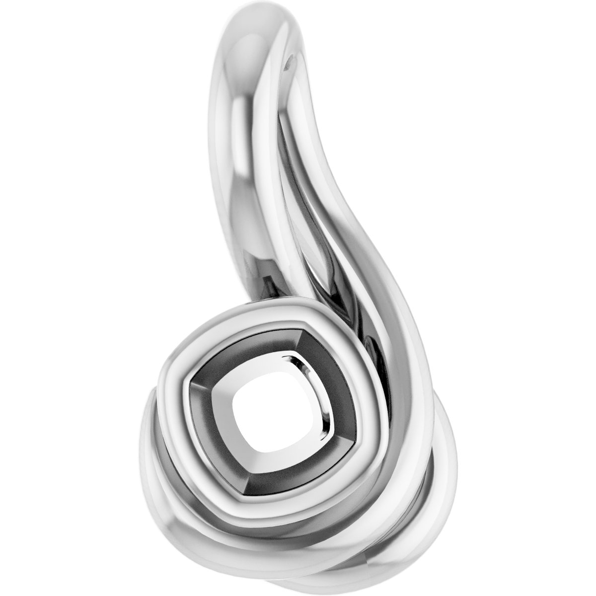 Bezel-Set Solitaire Freeform Pendant