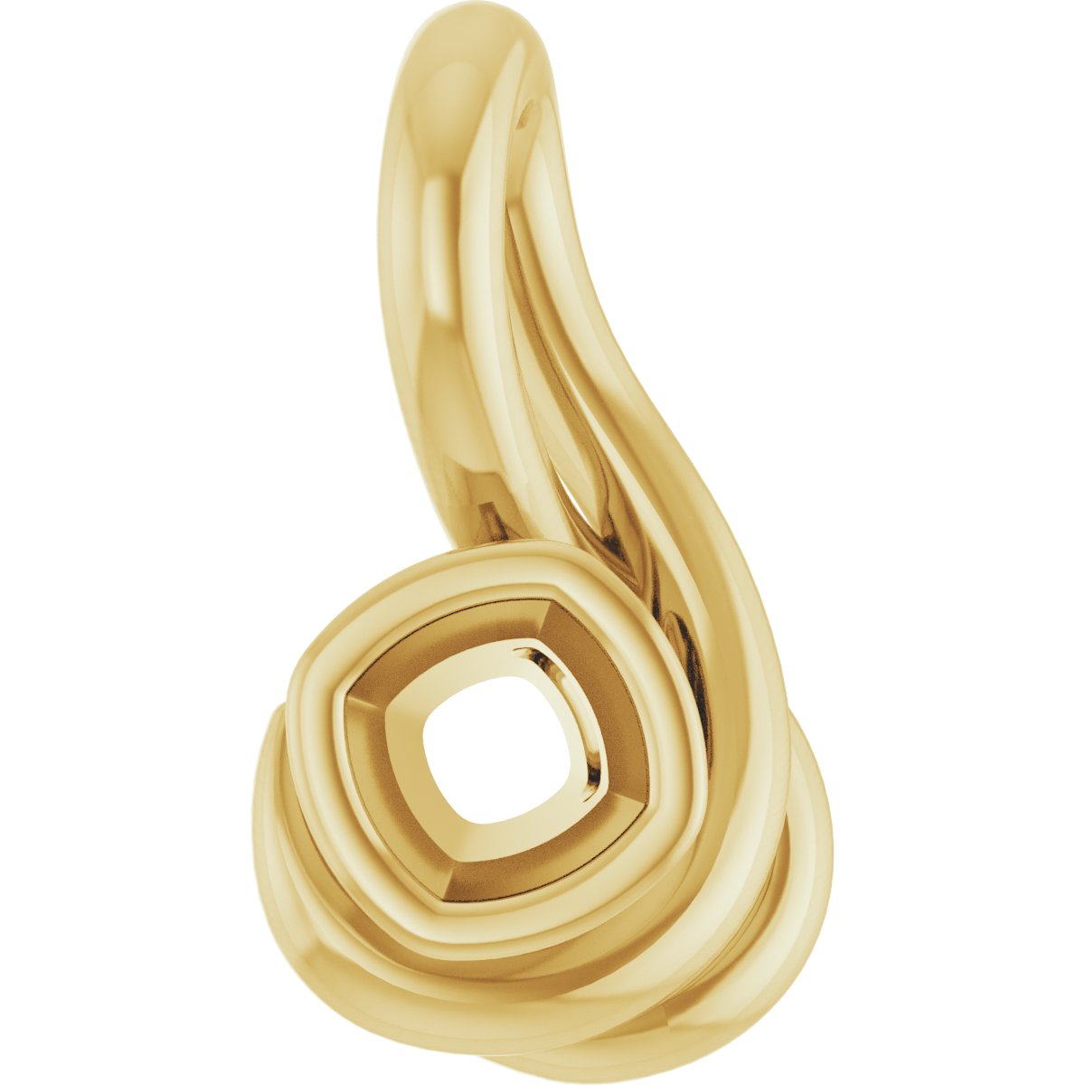 Bezel-Set Solitaire Freeform Pendant