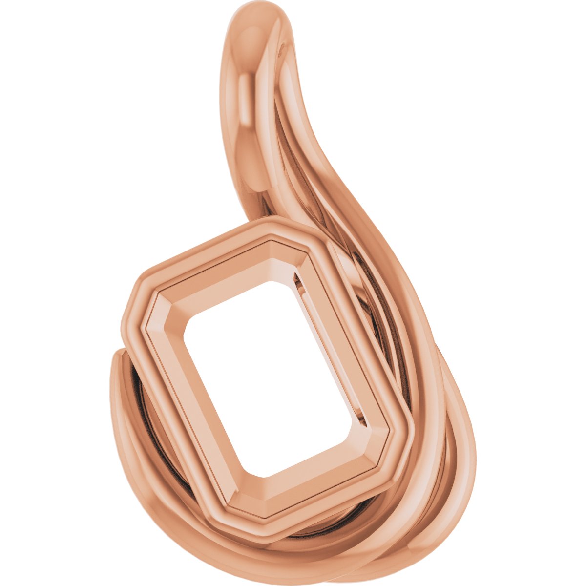 Bezel-Set Solitaire Freeform Pendant