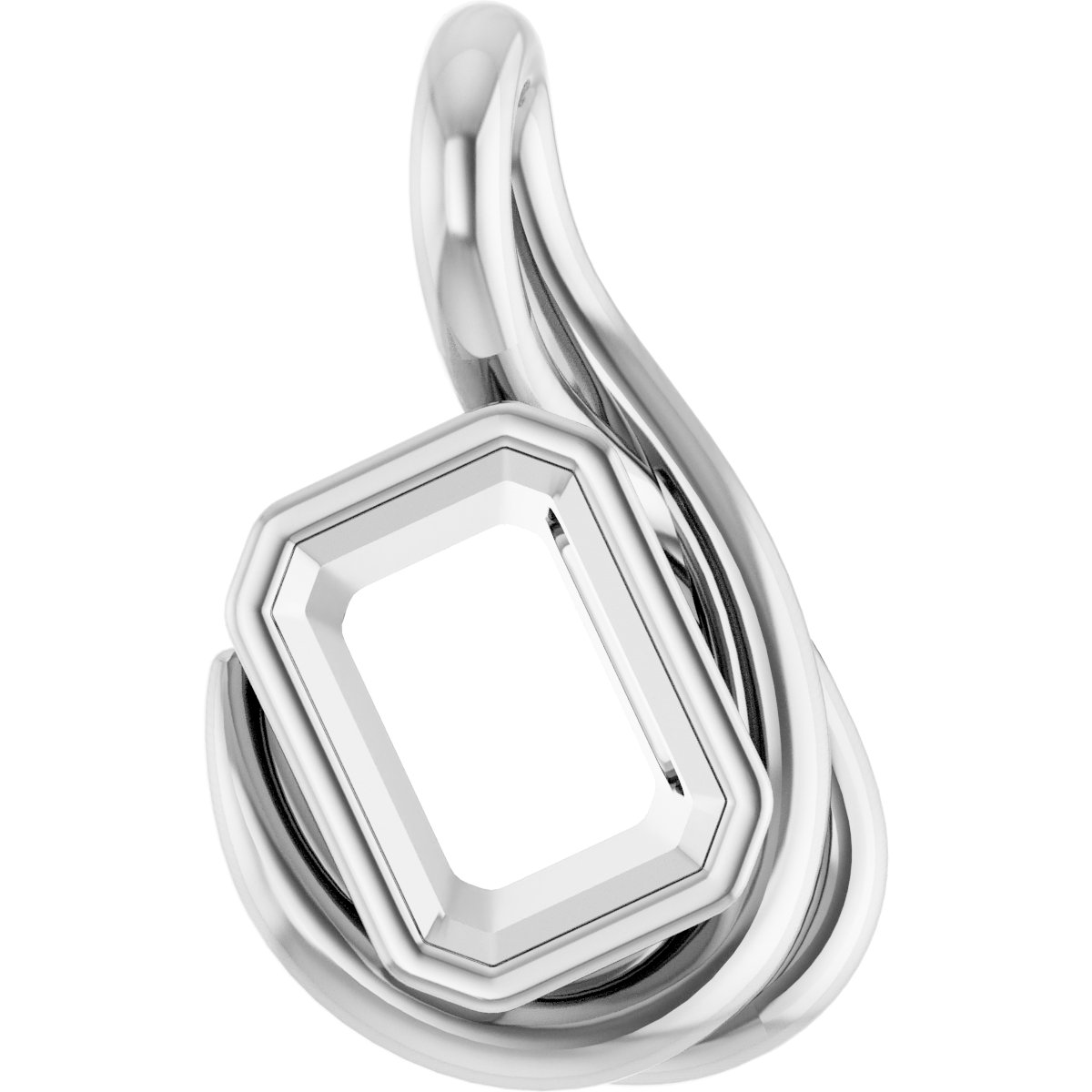 Bezel-Set Solitaire Freeform Pendant